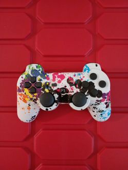PS3 Wireless Controller Paint Splatter Design
