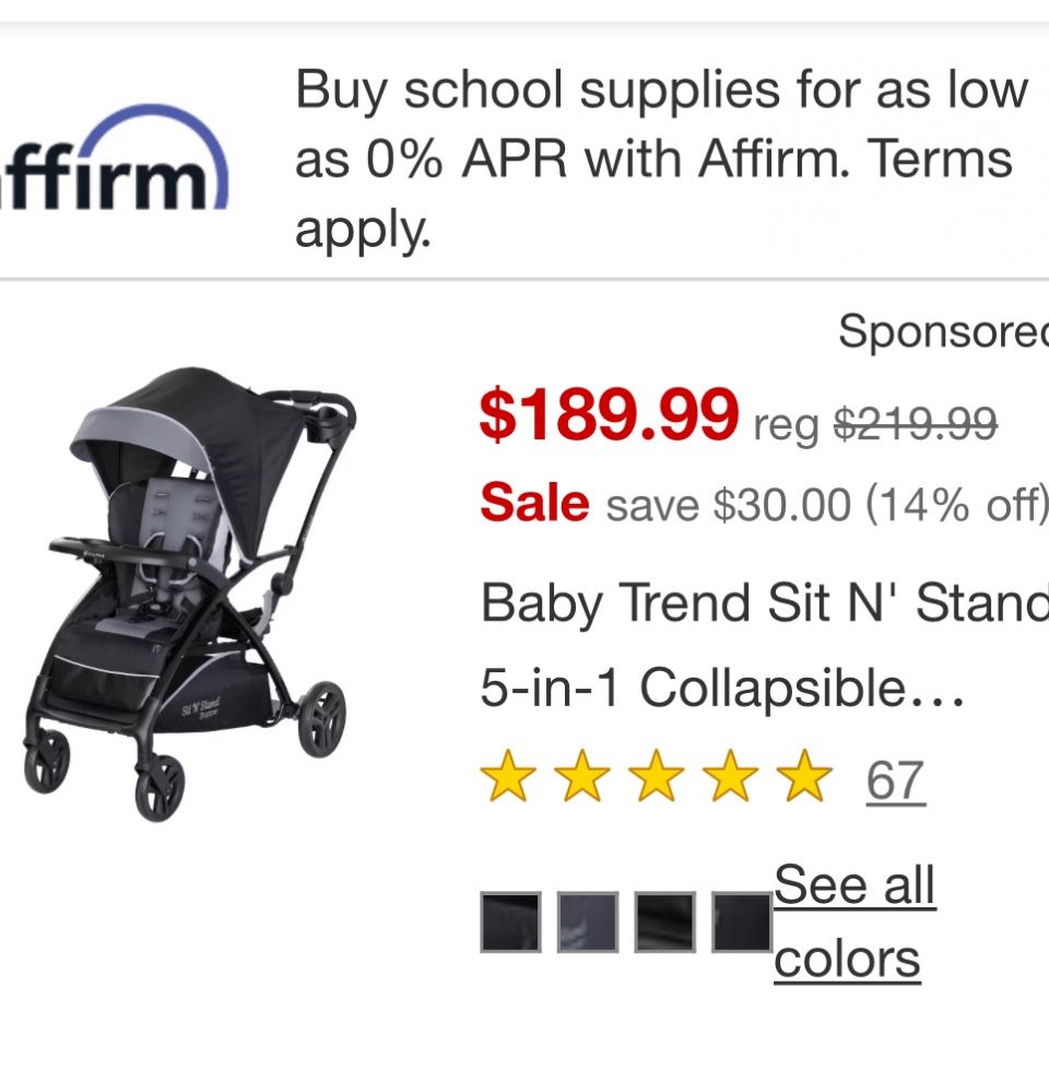 New Box Unopened Baby Trend Sit N Stand Ultra Stroller