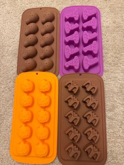 Set of 4 Silicone Halloween Chocolate Molds