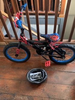 Kids Spider Man Bike With New Helmet