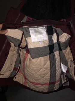 Toddler Burberry Coat and flight jacket in one.