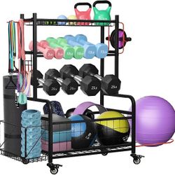 Weight Rack for Dumbbells, Dumbbell Rack Home Gym Storage Stand for Yoga Mat Kettlebells and Strength Training Fitness Equipment, Weight Holder Rack f