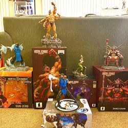 Huge Mortal Kombat Statue Collection.   VERY RARE Statues from Iron Studios.   AMAZING DEAL!