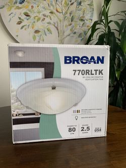 NEW Broan 80 CFM Decorative Bathroom Ceiling Exhaust Fan, Brushed Nickel w/ Easy Change Trim