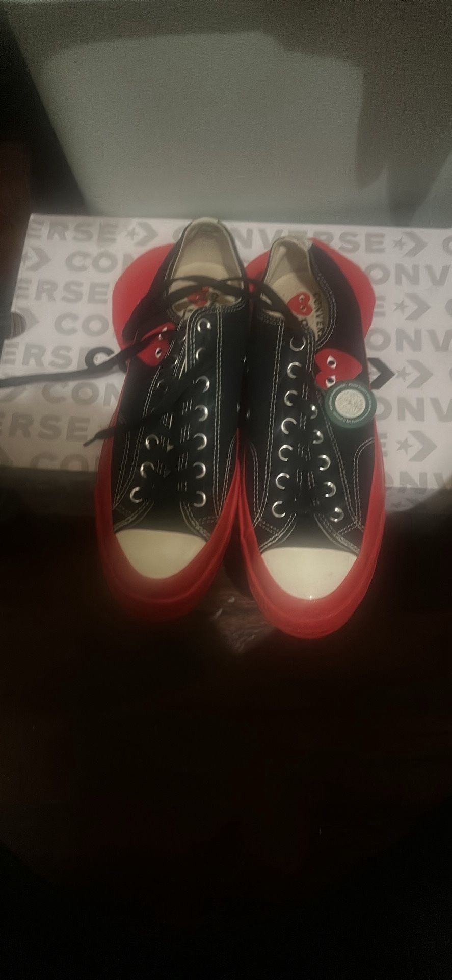 commes Des Garçons Red Jordan 12 Black Taxi