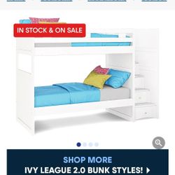 Gray Twin Bunk Beds with Staircase 
