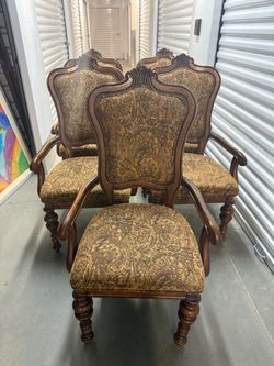 Set of 5 Wood Dining Armchairs