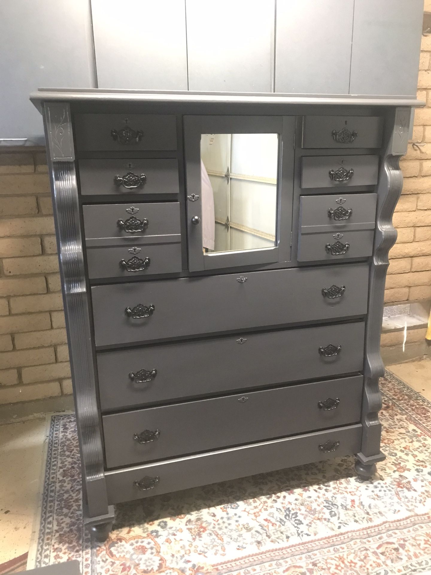 Large vintage grey dresser $75 IF PICKUP TODAY!!