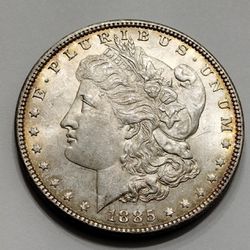 1885 Morgan Silver Dollar / BU High Grade Coin