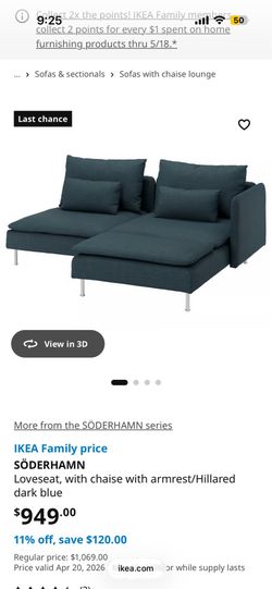 IKEA couch with chaise