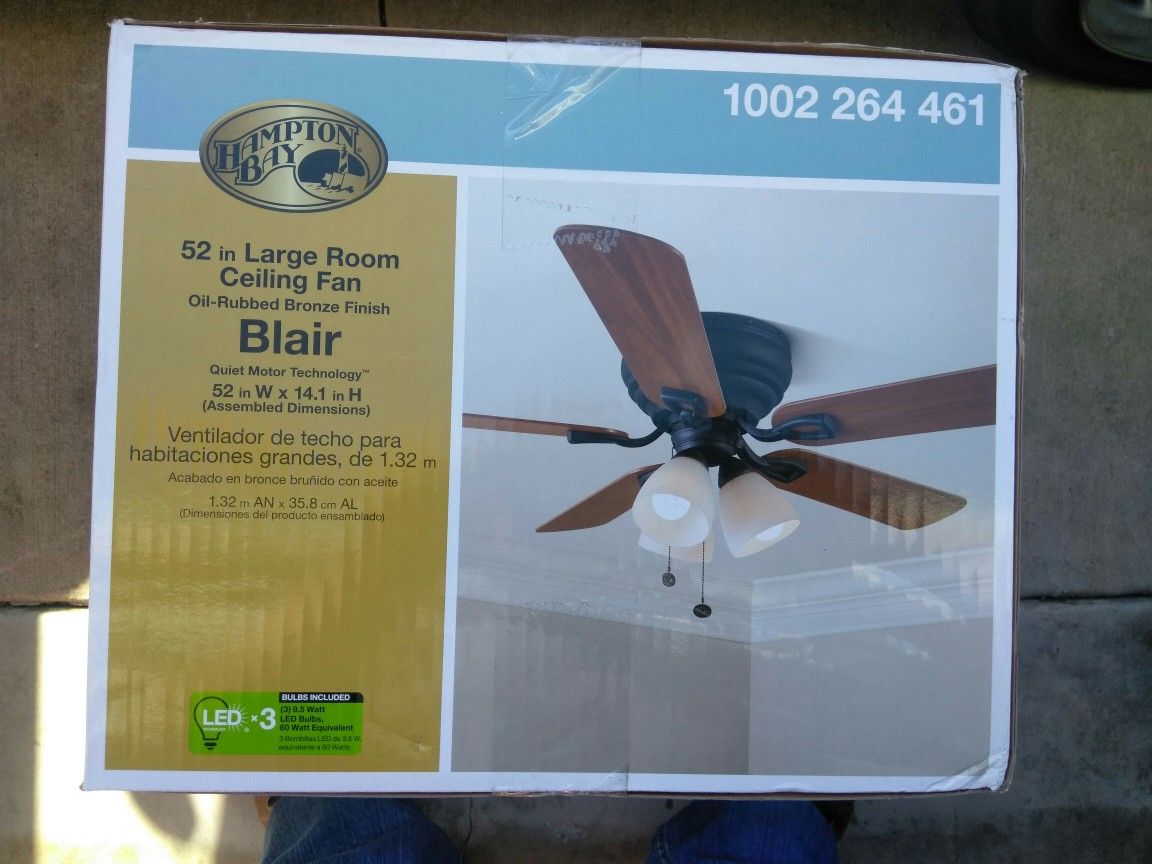 Hampton Bay Blair 52 in. LED Indoor Oil-Rubbed Bronze Ceiling Fan with Light Kit