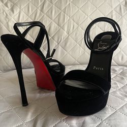 Black Suede Heels From Christian Louboutin Sz 36