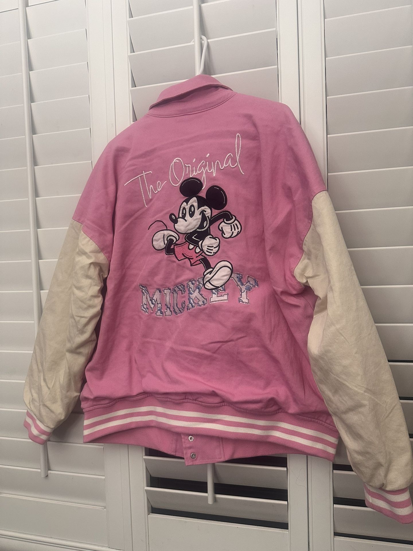 Disneyland Her Universe 2025 Pink Mickey The Original Varsity Jacket Size XL New