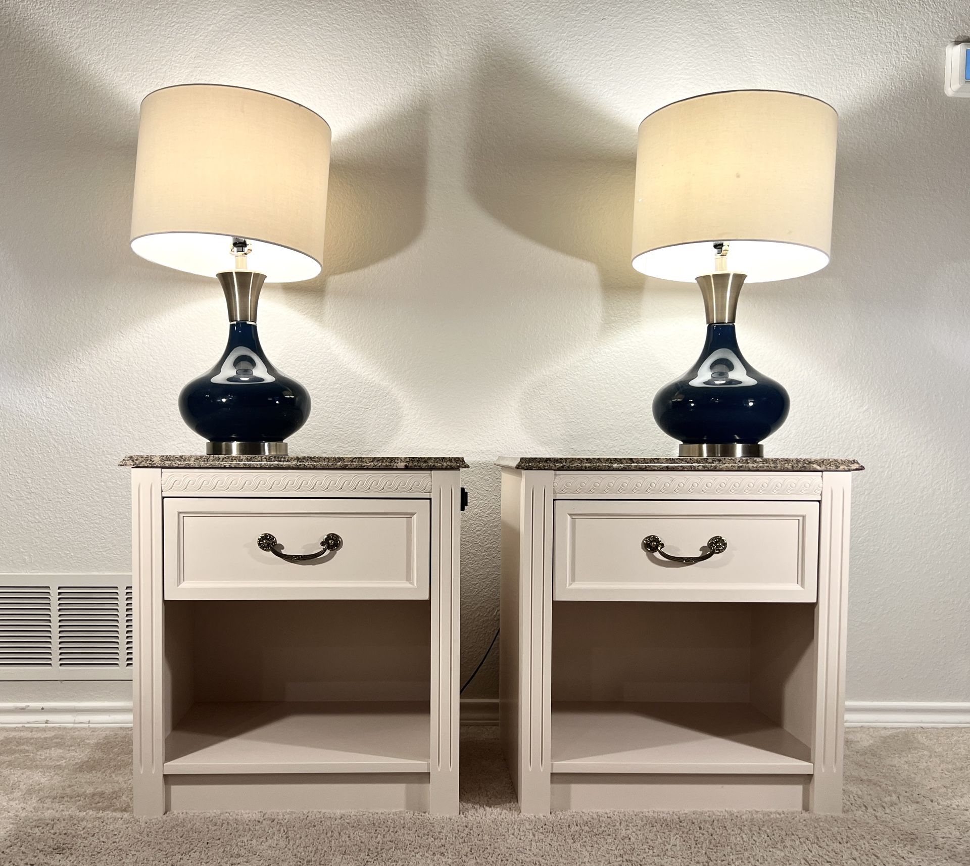 IVORY ITALIAN MARBLE TOP nightstands/side Tables/dresser/couch Tables