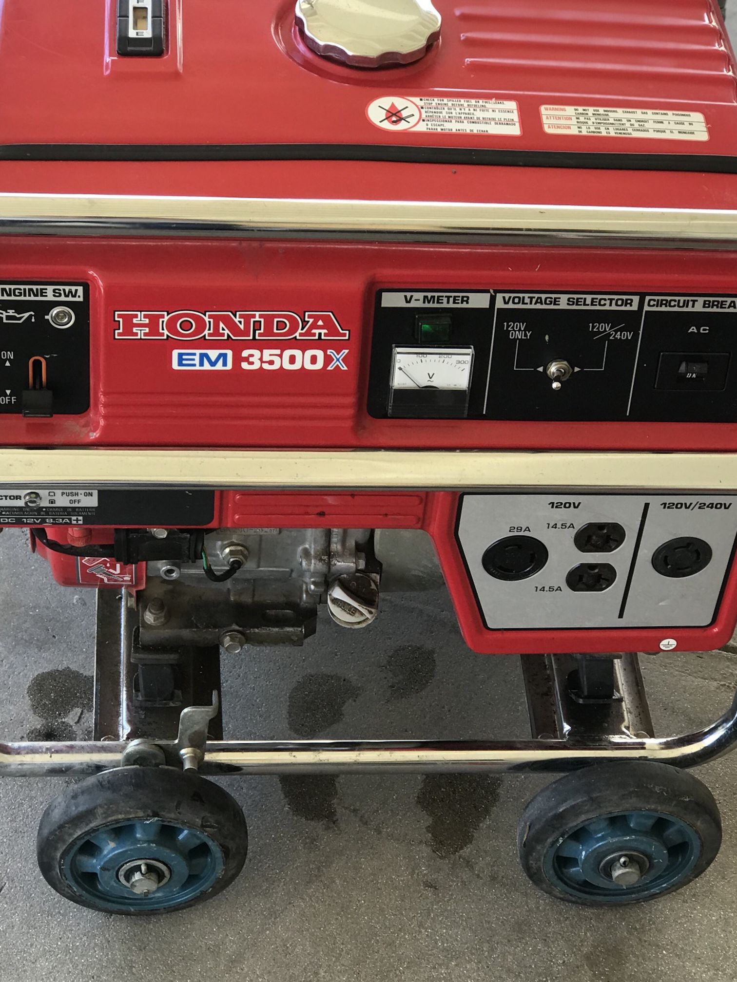 Honda EM3500x 120/240 Gas Generator In Excellent Working Condition