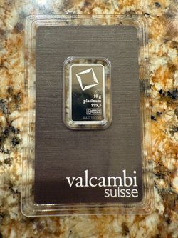 10 Gram Platinum Bar Valcambi  ( In Assay )