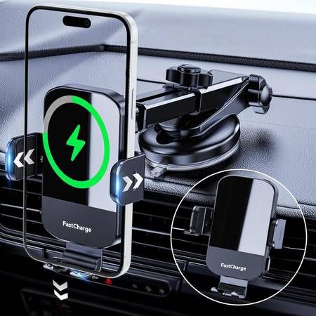 new  Wireless Car Charger,15W Fast Charging, Big Suction Cup, Smart Auto-Clamping for Secure Mounting-Perfect  About this item  【UPGRADE SUCTION POWER