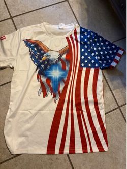 Patriotic shirts and flag