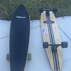 Retrospec Black and Natural Wood Longboards