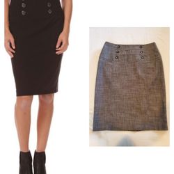 BCX Pencil Skirt Size 9 Junior Gray Grey Career Knee Length Button Accent high

Excellent Pre-owned condition, no visible flaws 

Size 9 (I believe it
