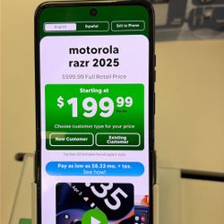 Motorola Razor ‘ 25 Only 199.99  At Cricket Wireless Sherman 