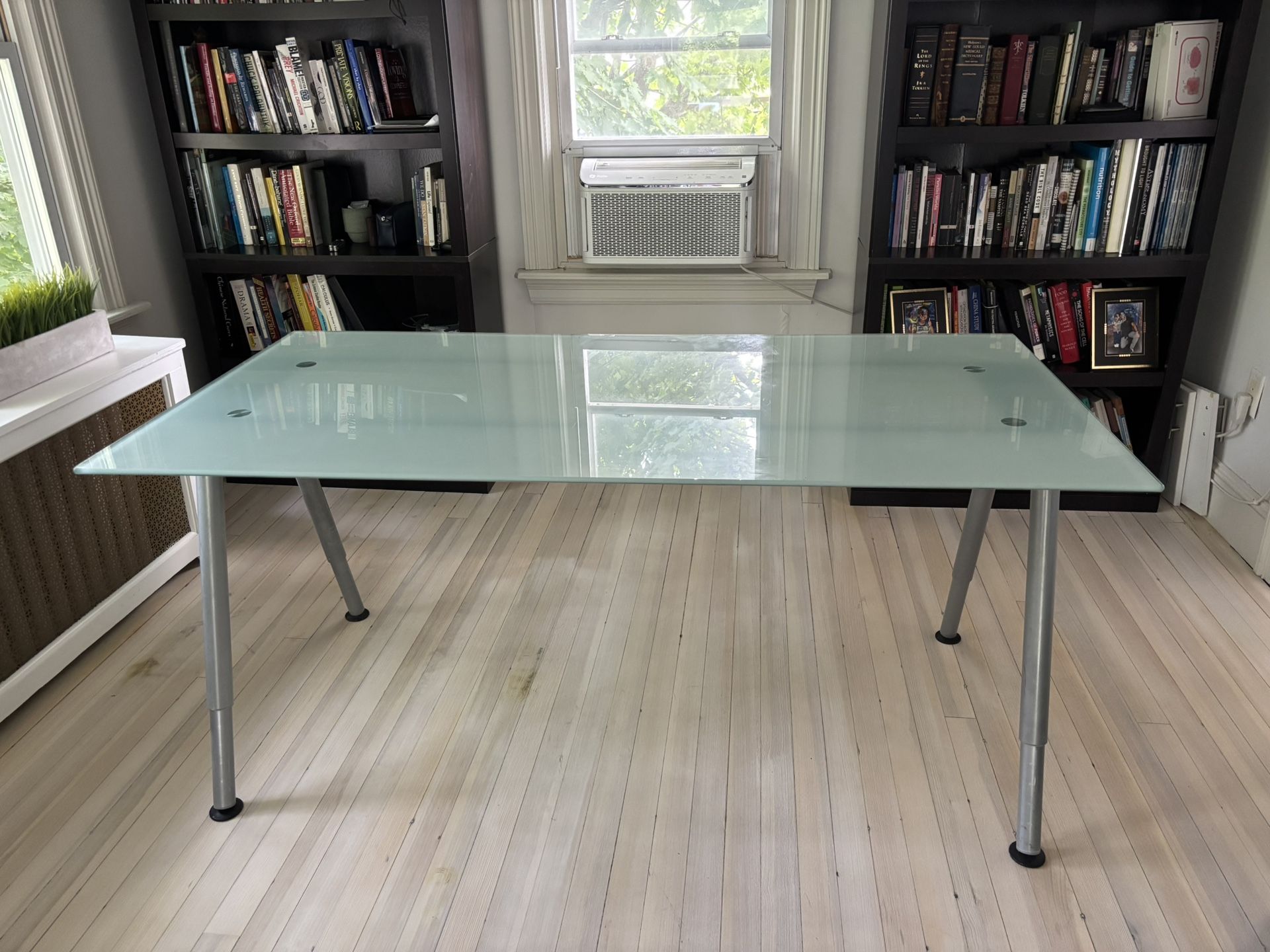 Galant frosted glass top desk