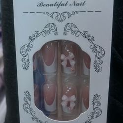 White Frenchie Press Ons