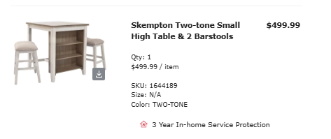 Skempton Two-Tone Small High Table & 2 Barstools