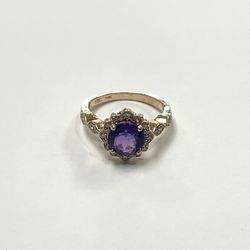 14k yellow Gold Amethyst Stone Ring