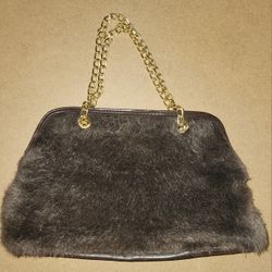 Victoria's Secret Brown Fur Purse 