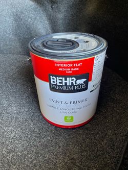 Brand-new Behr paint and primer, 1 gallon, custom-mixed in color Flipper
