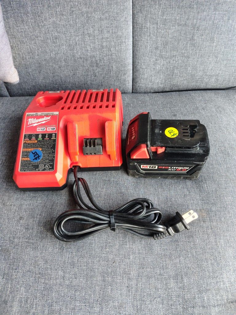 Milwaukee M18 Charger And Battery 5.O ah $100 Firm