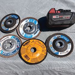 Milwaukee Red Lithium Xc 5-0 Battery 5  Flap Disc