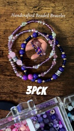 #020- 8 mm and 2 mm handcrafted beaded bracelet,