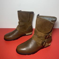 SOREL WOMEN'S MAJOR MOTO BOOT PHOENIX BOOTIE TOBACCO BRITISH TAN BROWN SZ 8