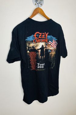 Men's L Ozzy Osbourne T Shirt 2 Sided 2011 Concert Tour SCREAM Black Sabbath