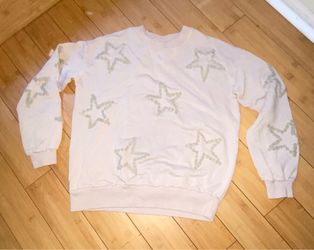 Women’s Lou and grey - beige star pattern crew neck sweater size xxs