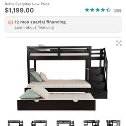 Twin & Full Bunkbed with Trundle and Storage