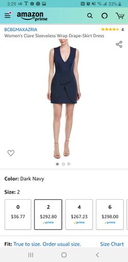 New BCBG Max Azria navy blue dress size 2
