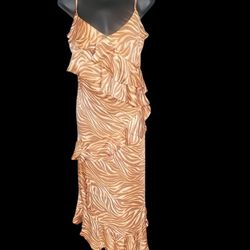 Steve Madden Zebra Ruffled Midi Dress