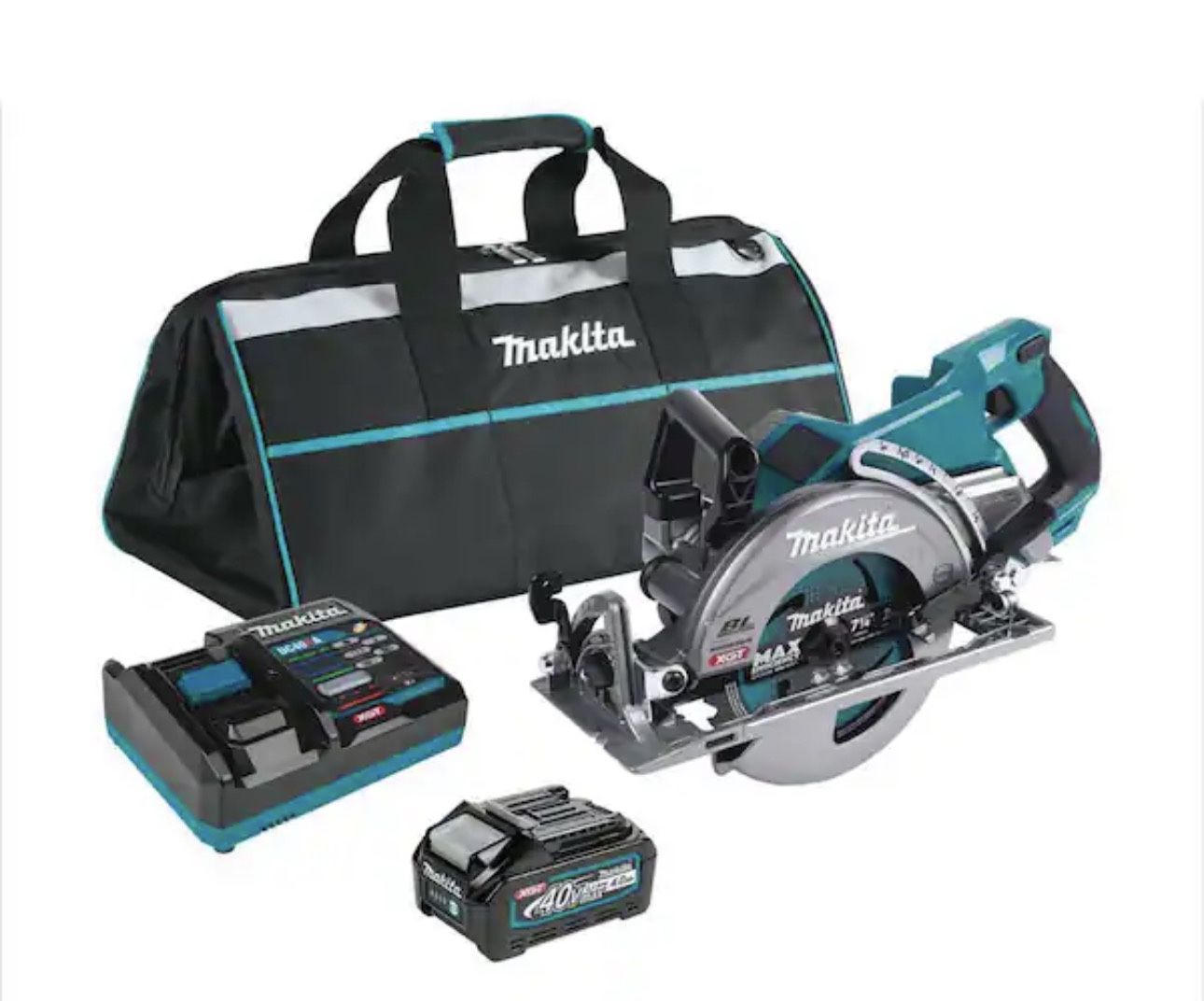 Makita 40V Max XGT Brushless Rear Handle 7-1/4β Circular Saw Kit With 4.0ah battery, charger And Bag