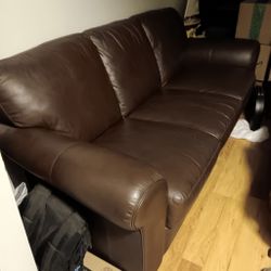 Brown Leather Sofa / Couch – $150