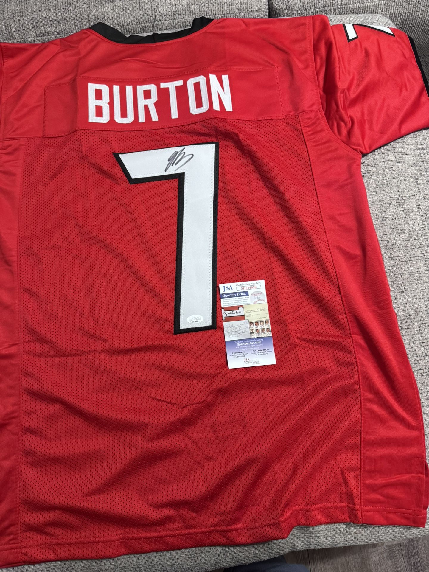 Jermaine Burton Signed Autograph Custom Jersey - JSA Coa - Georgia Bulldogs