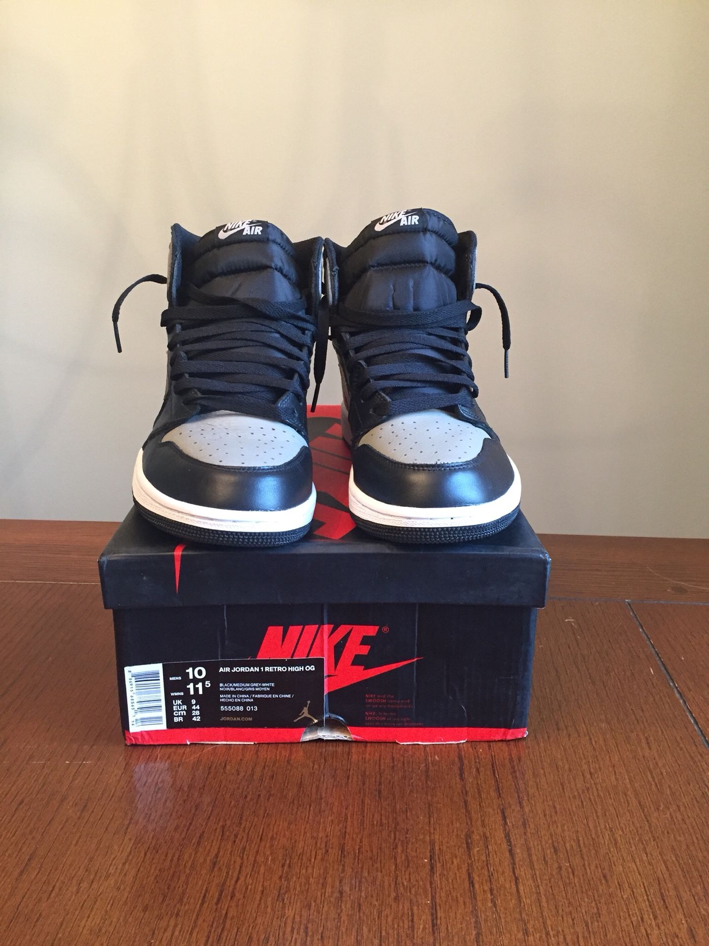 VNDS Jordan Retro 1 “Shadow” size 10 2018 Release