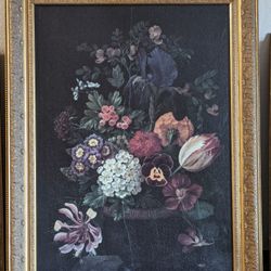 Large Oil On Canvas, Floral Painting 