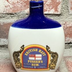 Wade Porcelain British Navy Pusser Rum Hip FLASK ~ Empty Bottle Made In England