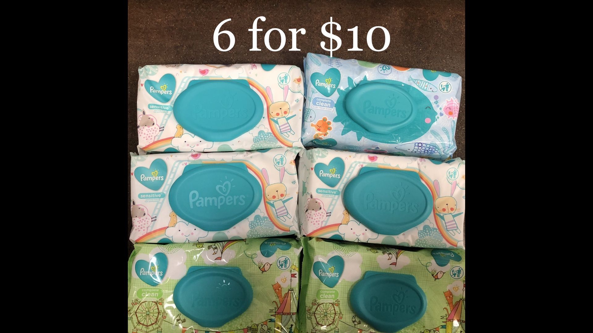 Pampers Wet Wipes 6 for $10