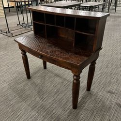 Wood Desk With Hutch