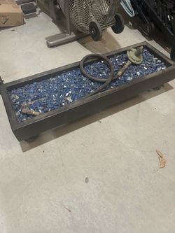 Tabletop Propane Fireplace w/ Blue Fire Glass