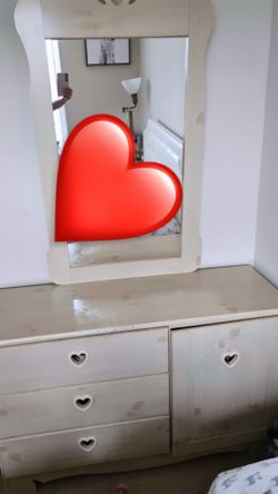 Furniture with hearts made out of wood
